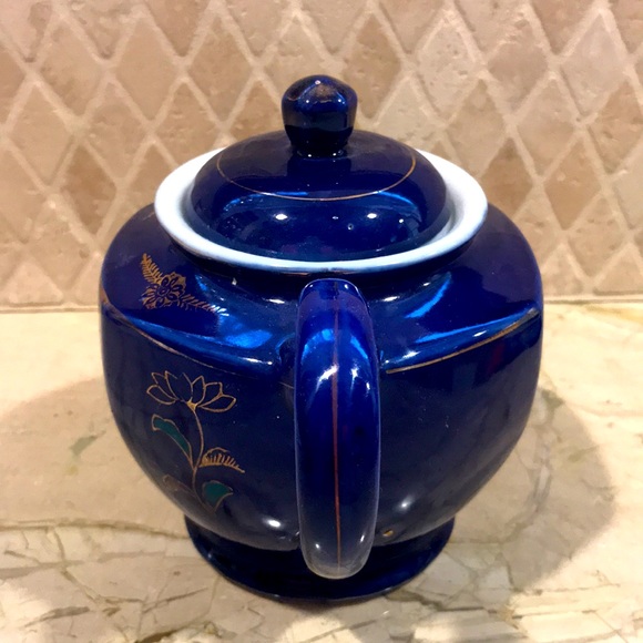 Vintage 1950’s Japanese Blue Ceramic Tea Pot - Picture 2 of 3
